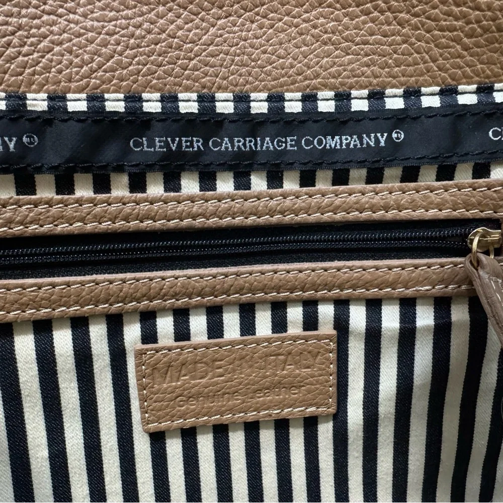 Clever Carriage Company Leather Crochet Shopper Bag